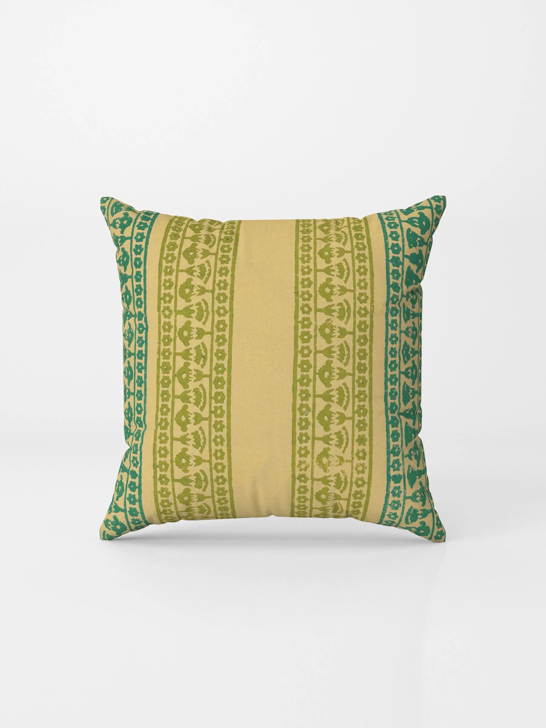 Olive Printed Cotton Cushion Cover