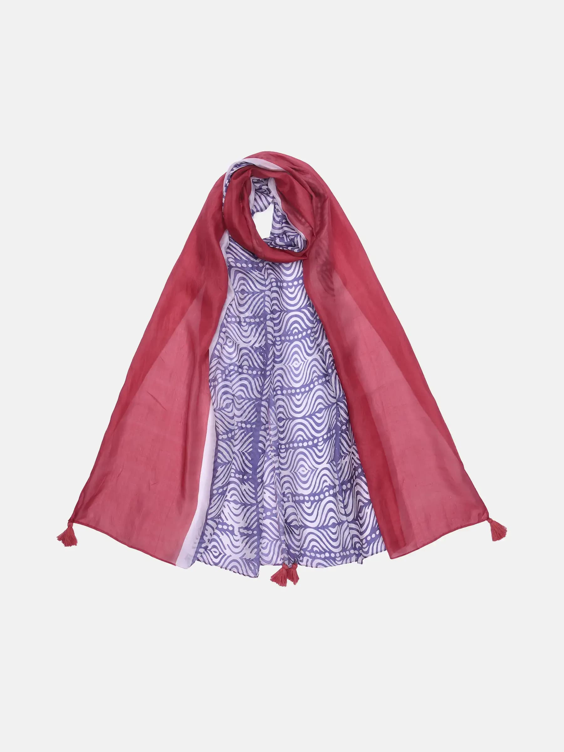 White/Rose Vale Hand Painted Silk Scarf