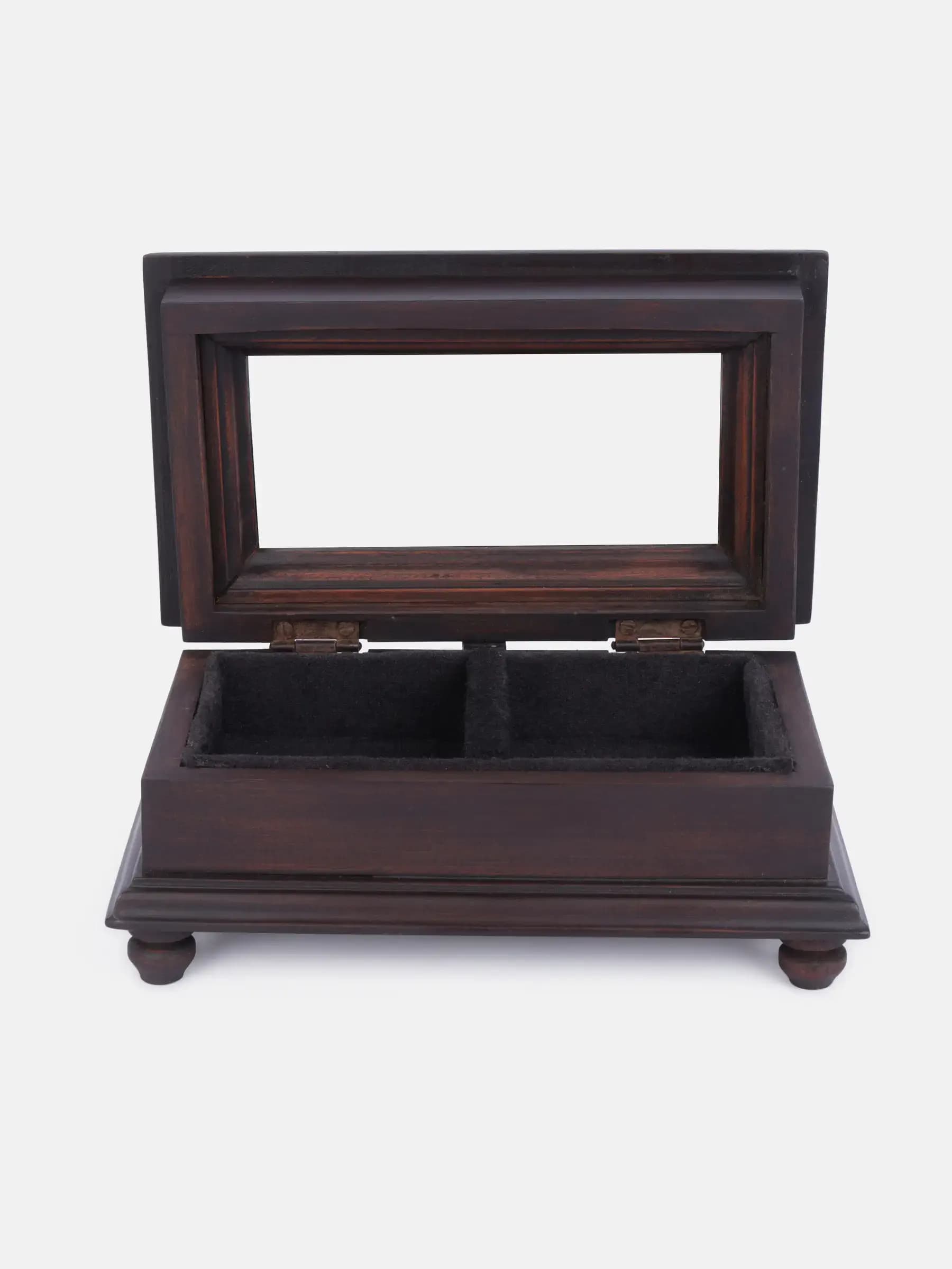 Dark Oak Mahogany Wood Jewellery Box - Small