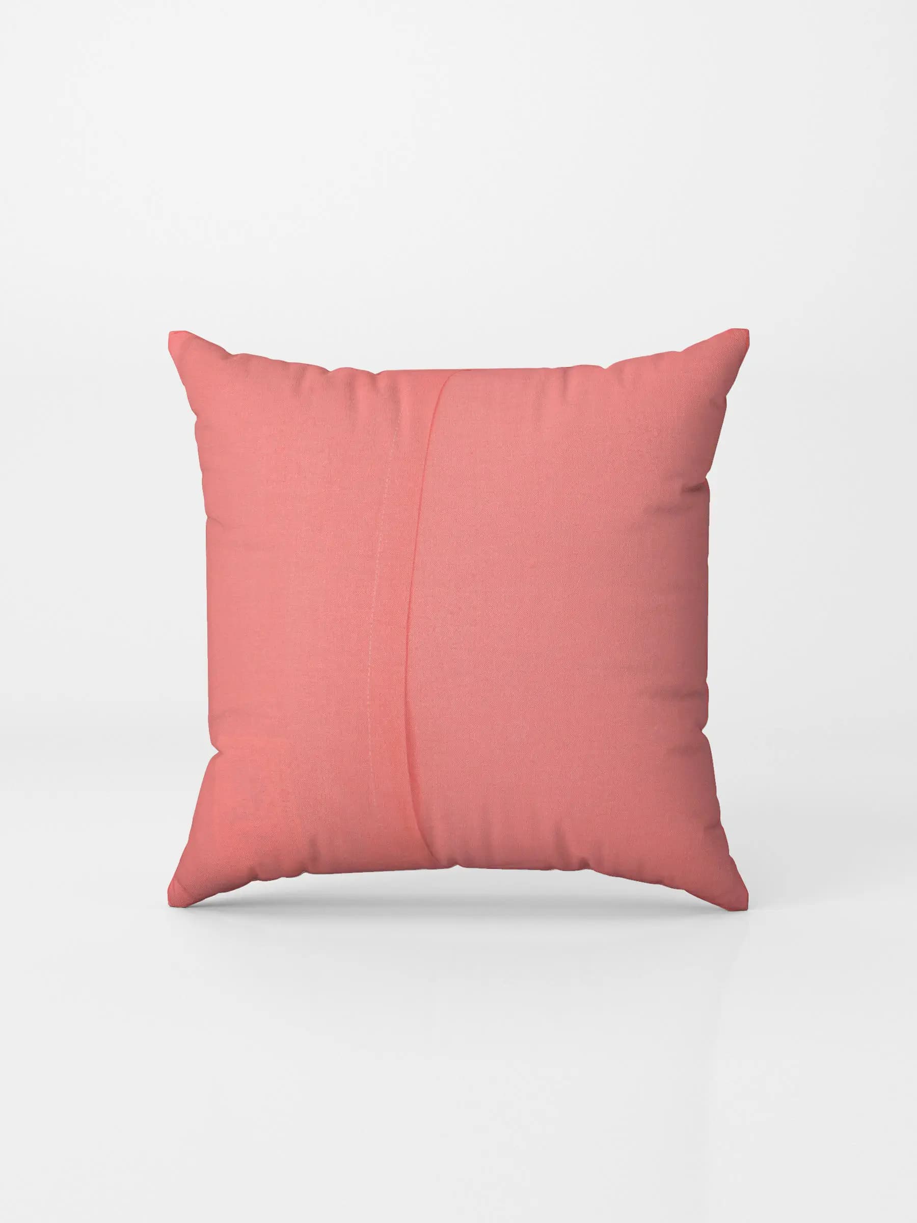 Peach Printed Cotton Cushion Cover